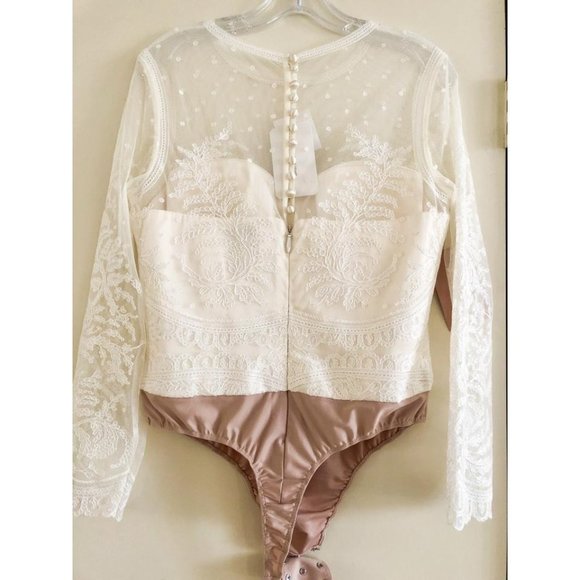 BHLDN Catherine Deane Leanna Bodysuit Size 14 Long sleeve lace wedding - Picture 9 of 9
